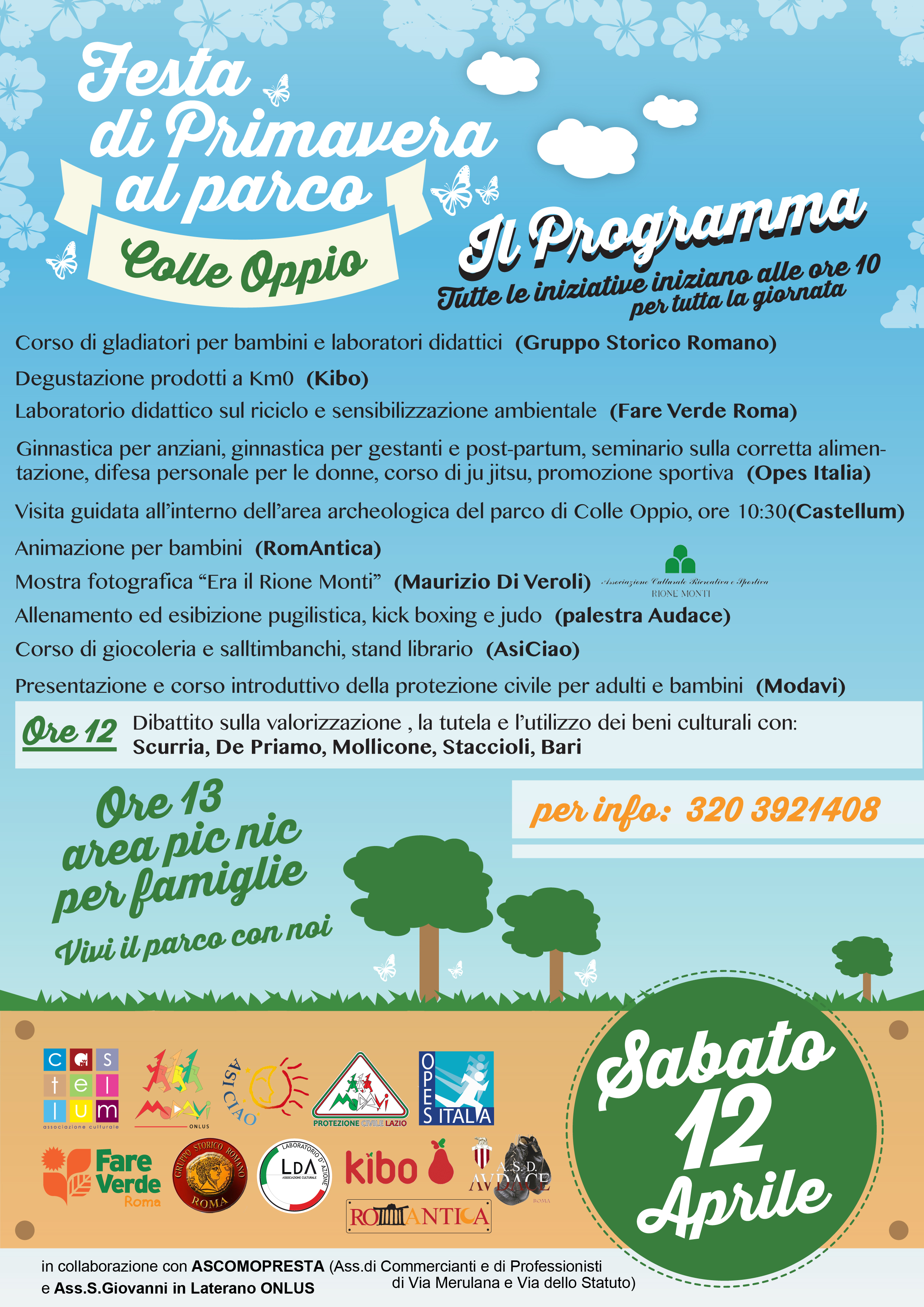 Sabato 12 Festa di Primavera al Parco, il programma…