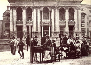 Roma nell'Ottocento - venditori di lumache a piazza san Giovanni